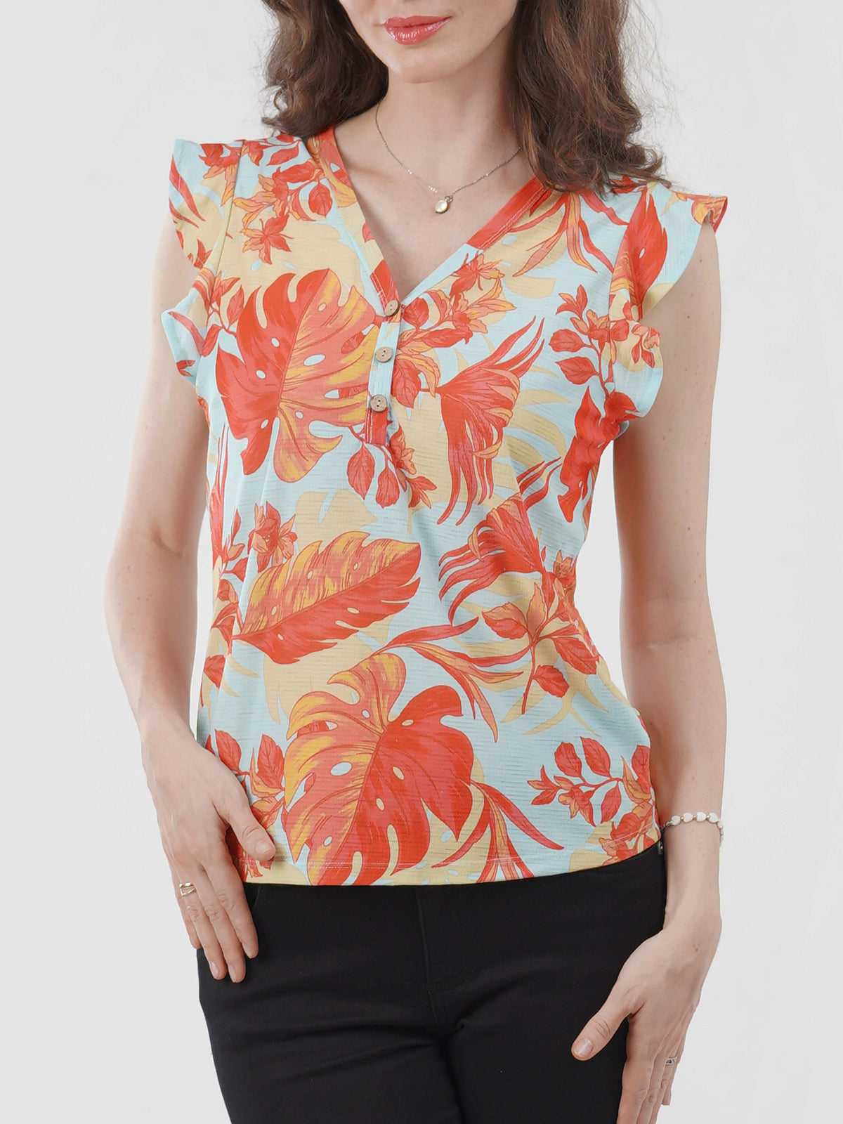Flutter Cap Sleeve Top
