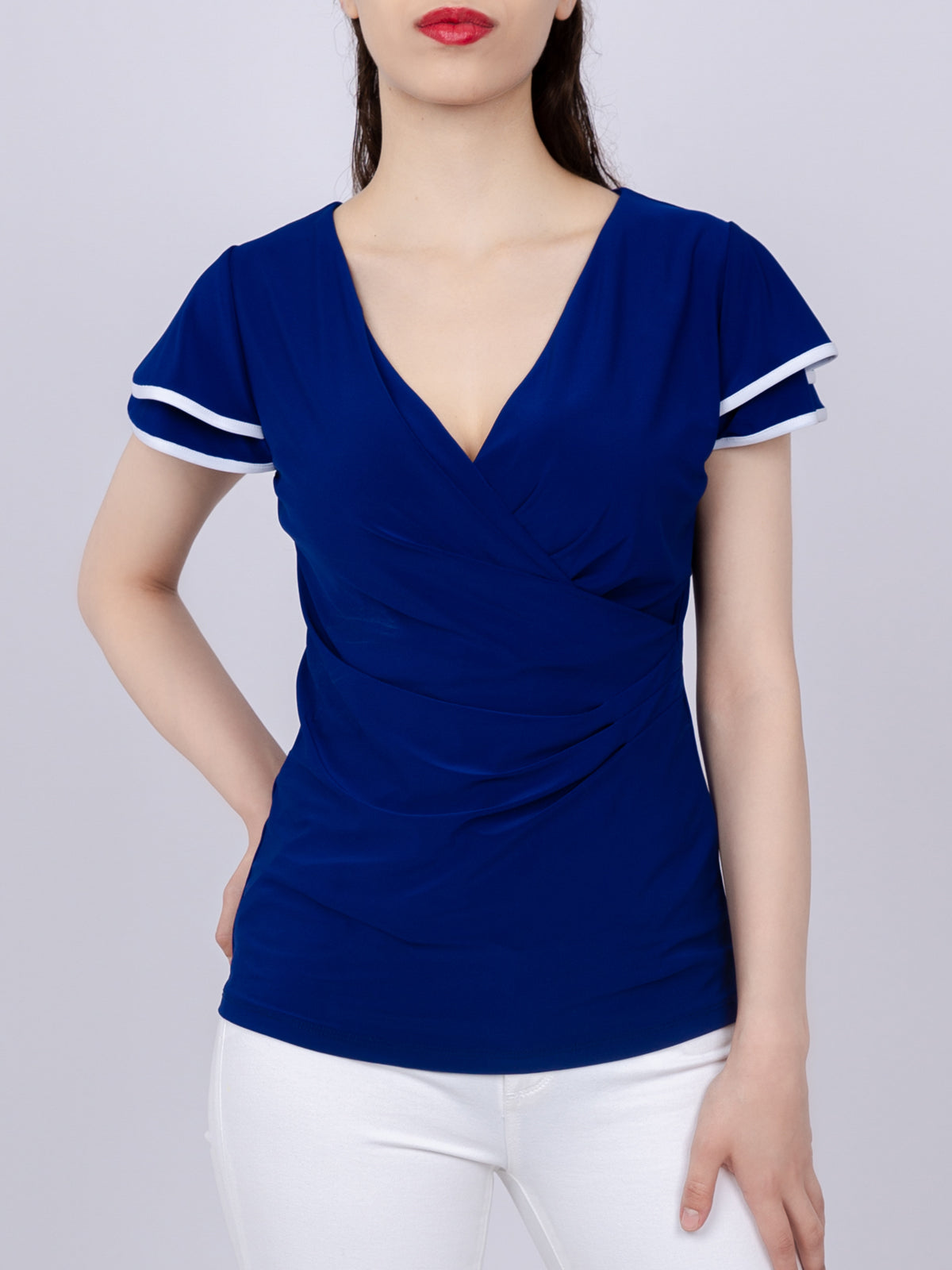Two Tier Flutter Sleeve Top