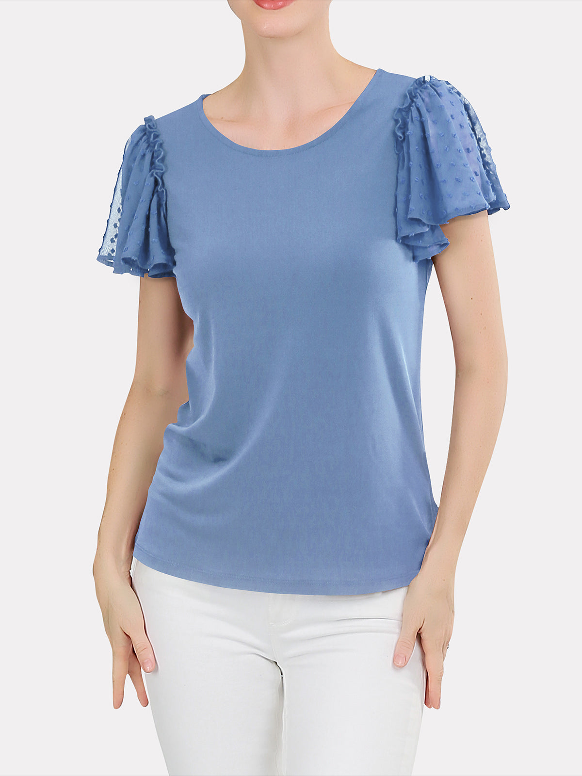 Flutter Swiss Dot Sleeve Top