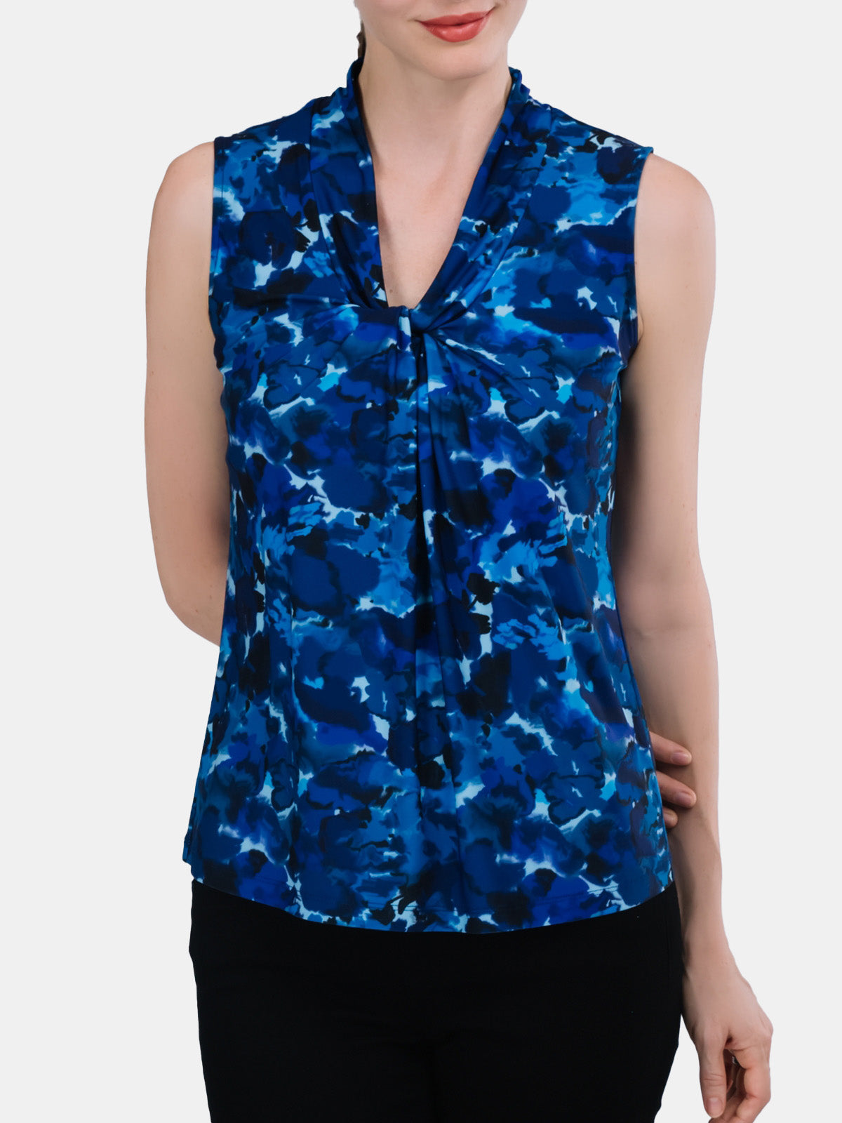 Gathered-Front Sleeveless Top