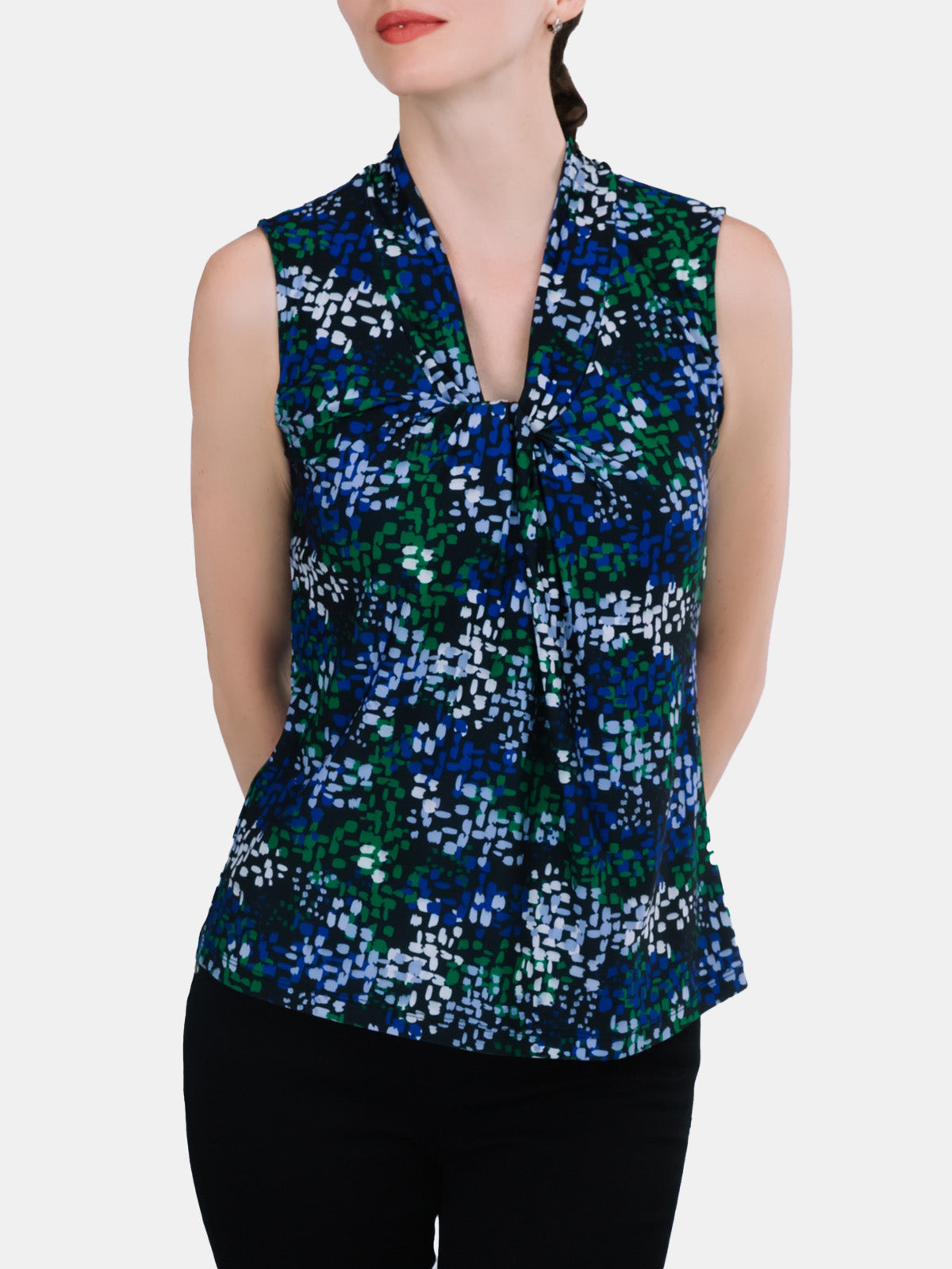 Gathered-Front Sleeveless Top