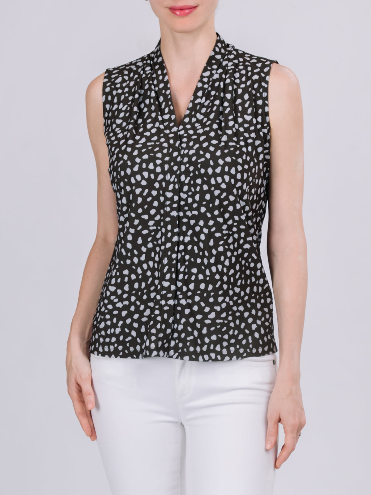 Gathered V-neckline Top