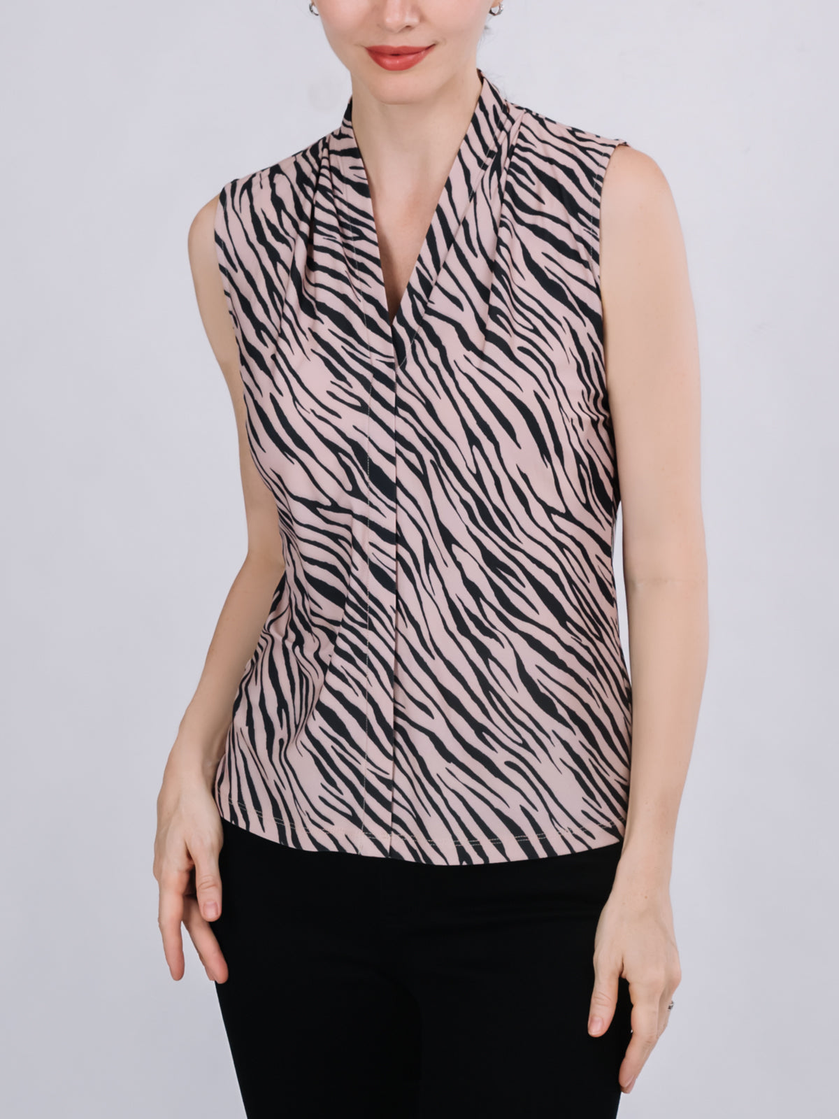 Gathered V-neckline Top