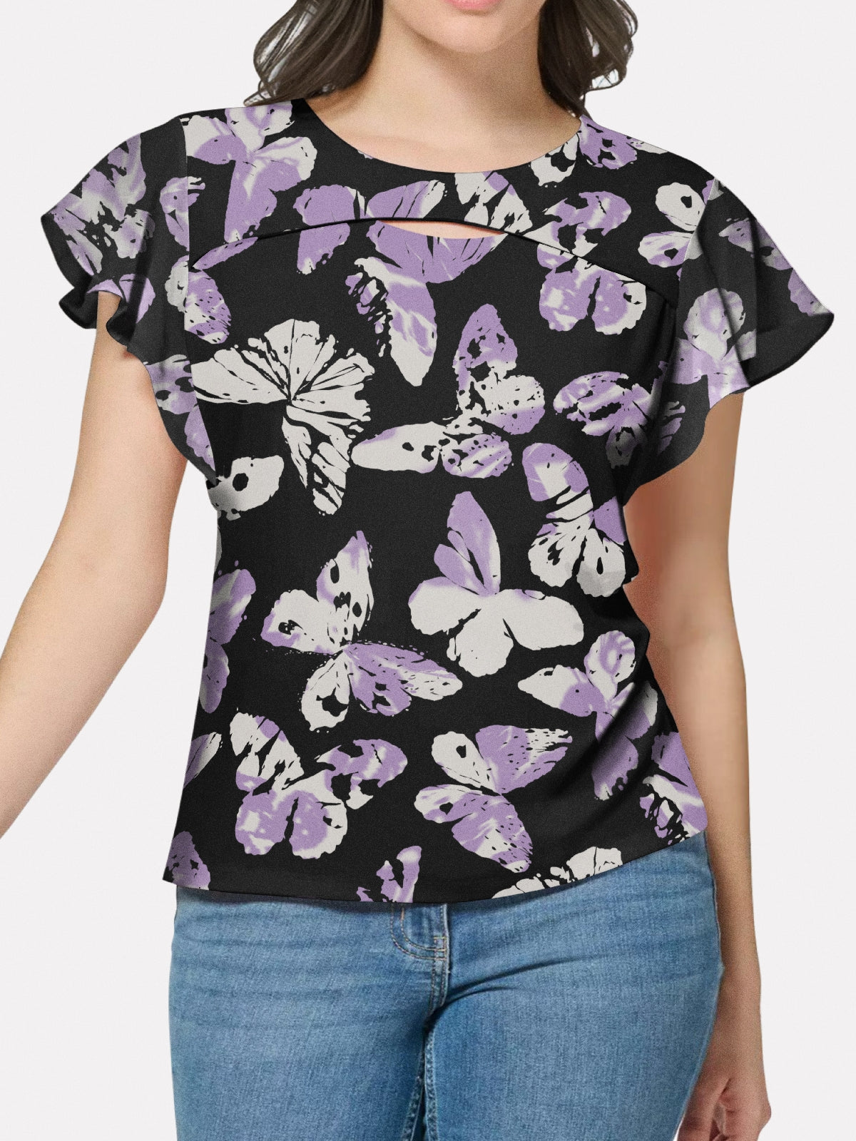 Cutout Short Sleeve Top
