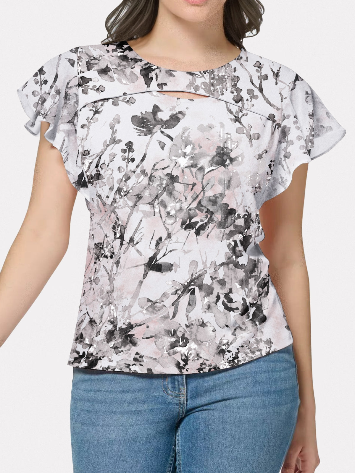 Cutout Short Sleeve Top