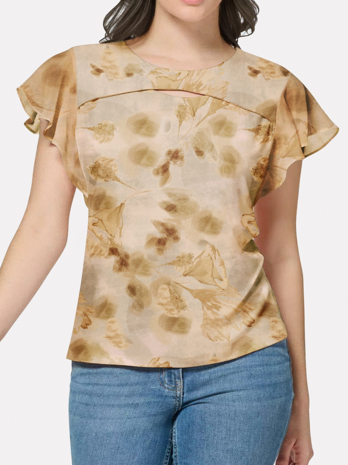 Cutout Short Sleeve Top