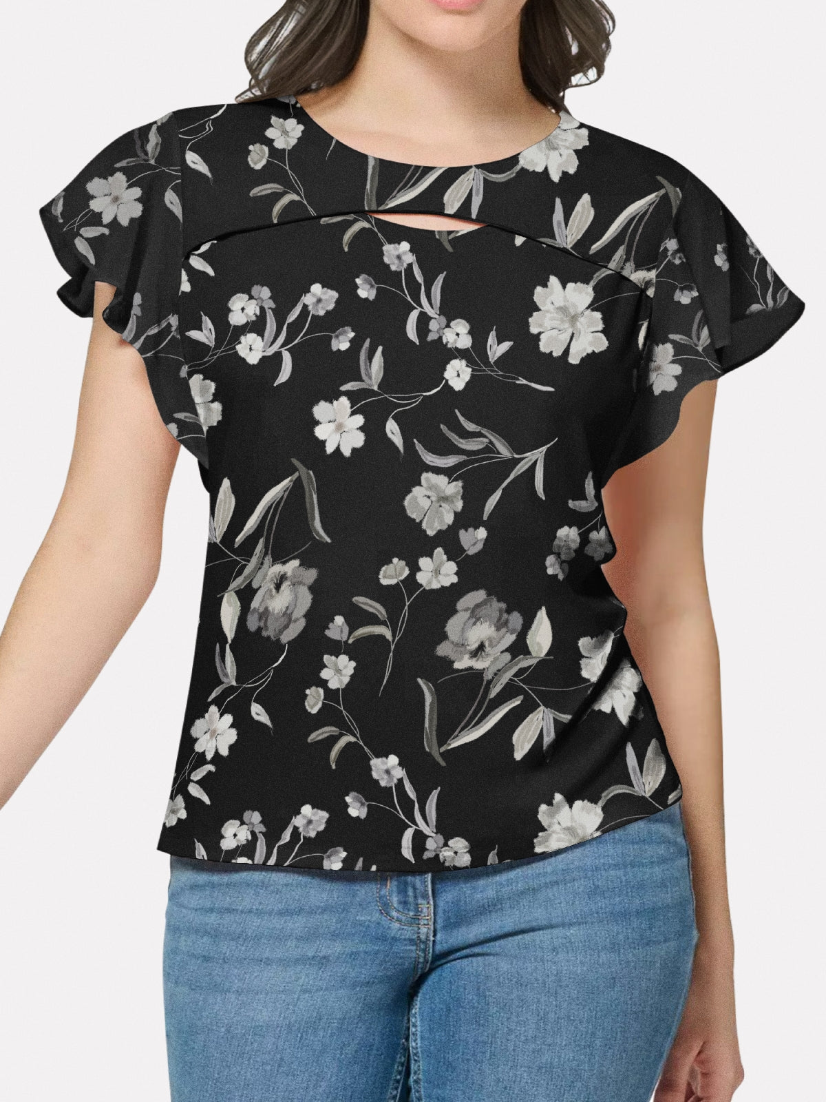 Cutout Short Sleeve Top