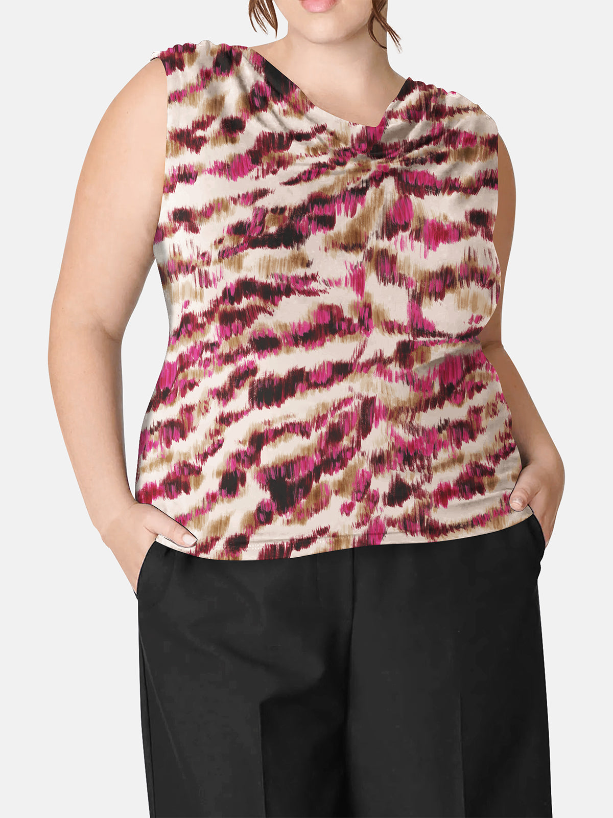 Cowl Neckline Top - PLUS SIZE